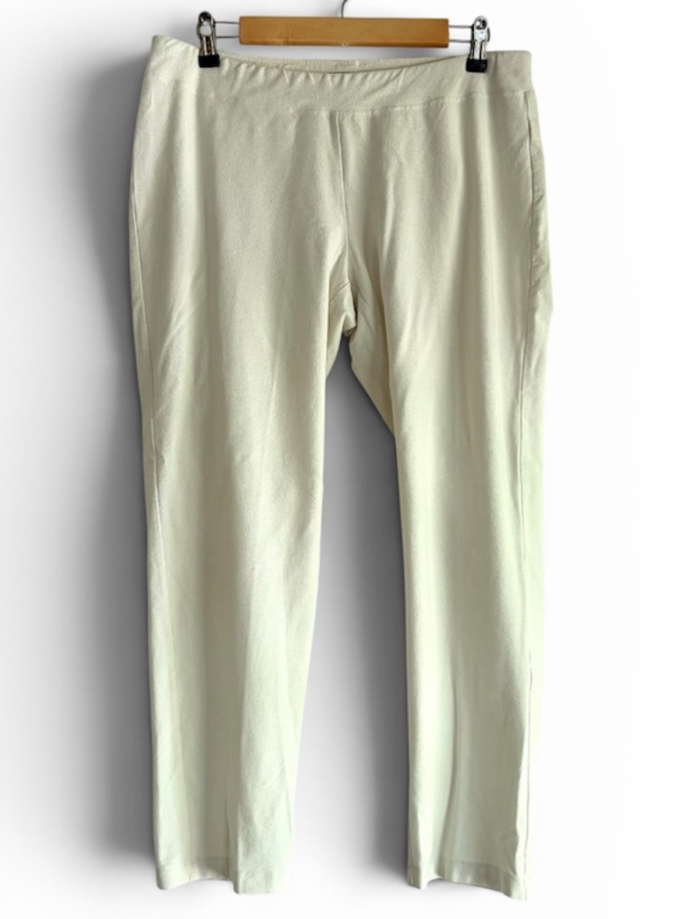 Eileen Fisher Cream Cropped Straight-Leg Pants